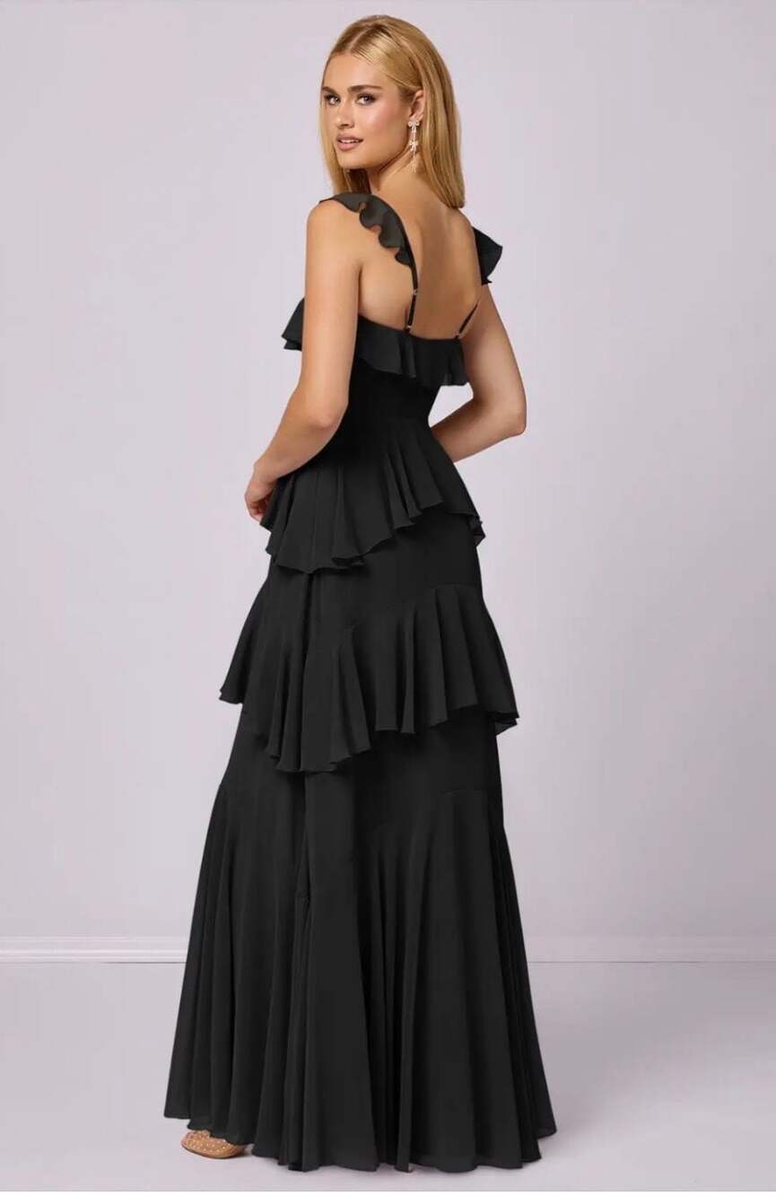 Barbie x Azazie A-Line Sweetheart Ruffled Chiffon Floor-Length Dress